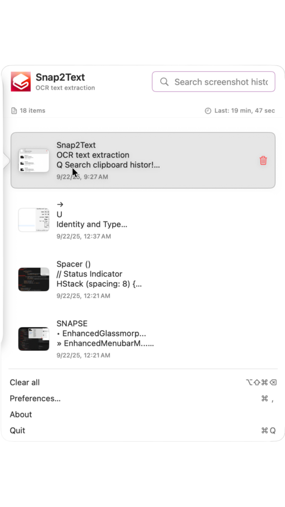 Copy screenshot file path with SnapCode